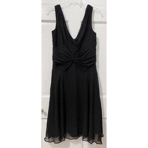 Adrianna Papell Dress Black 100% Silk Cocktail Formal Short Wedding Guest sz 10